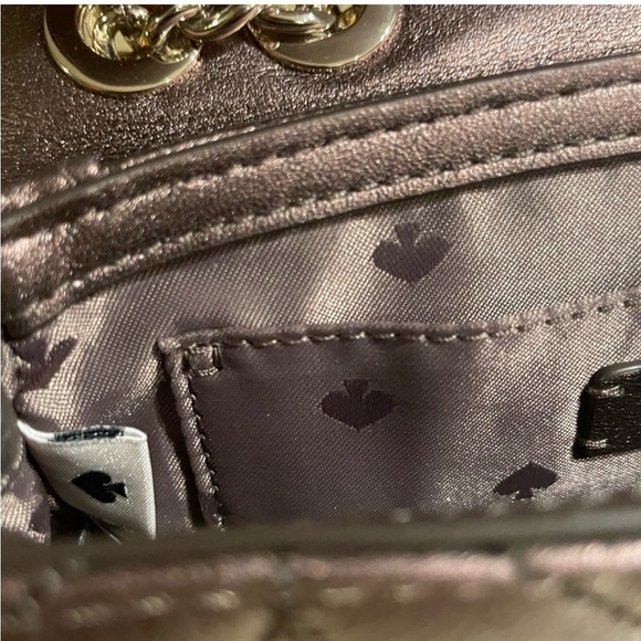 Kate Spade Emelyn Briar Lane Quilted Leather Crossbody Purse Metallic Oak - Picture 7 of 8